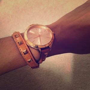 Michael Kors double wrap leather watch